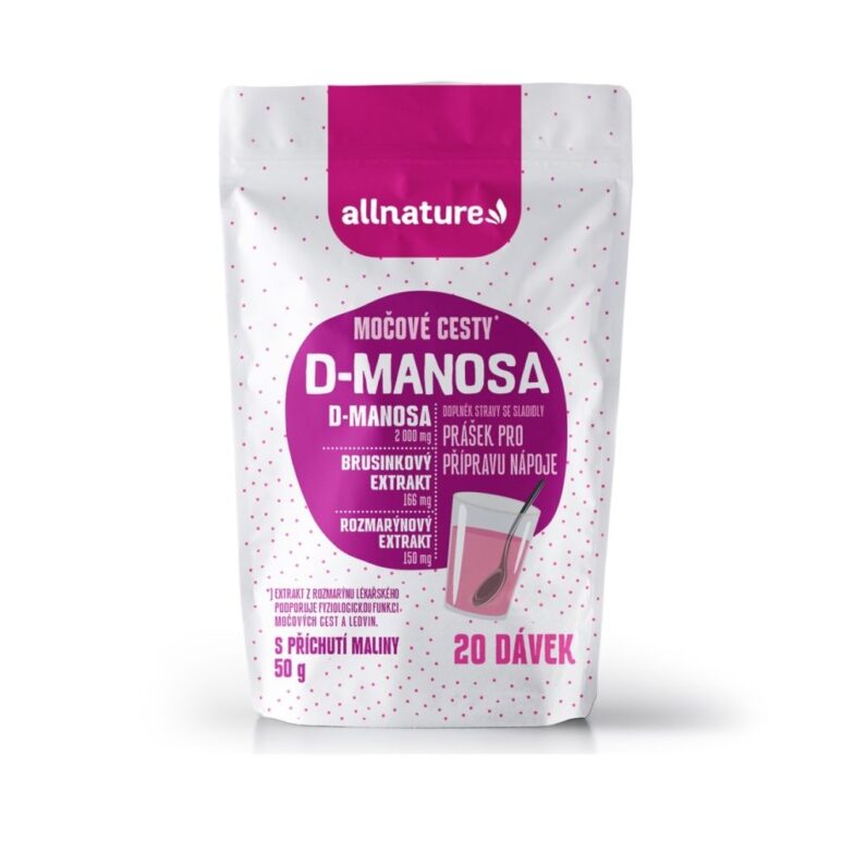 Allnature D-Manosa s brusinkovým extraktem příchuť malina 50 g