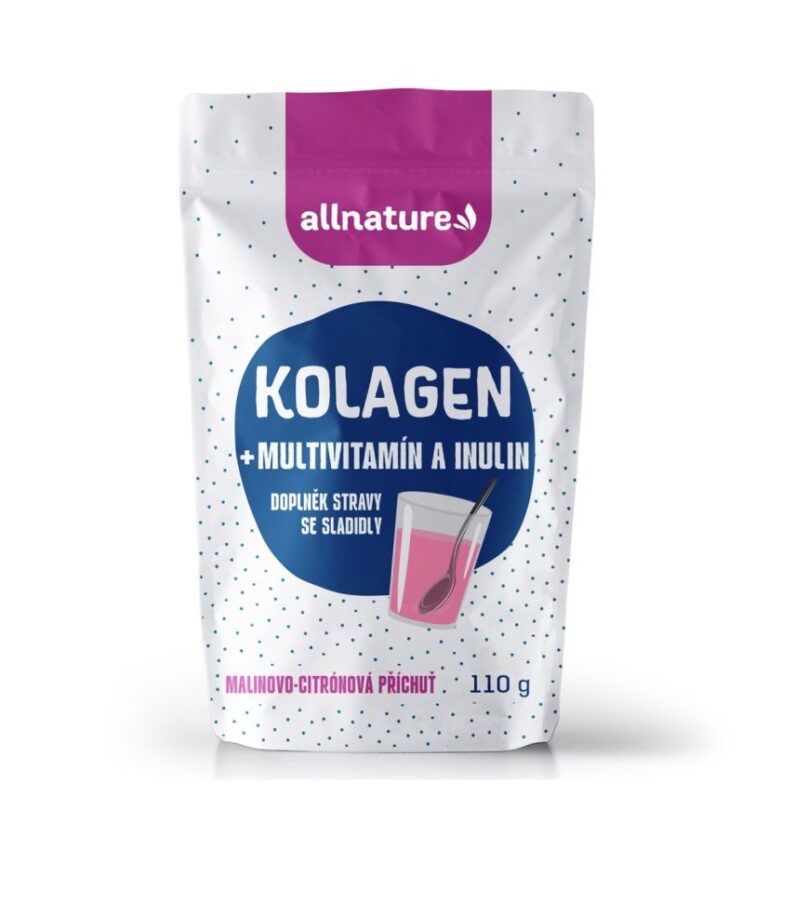 Allnature Kolagen s multivitamíny a inulinem příchuť malina a citron 110 g