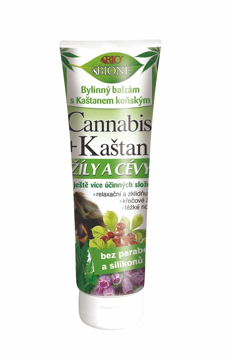 BIO BIONE Cannabis + Kaštan Žíly a cévy bylinný balzám 200 ml