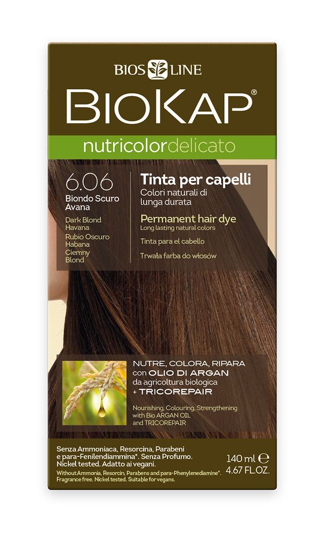 BIOKAP Nutricolor Delicato 6.06 Blond tmavá Havana barva na vlasy 140 ml