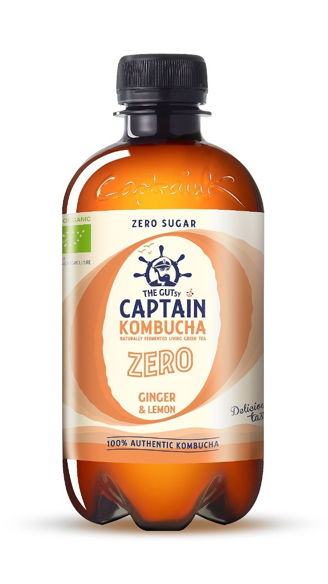 Captain Kombucha ZERO Zázvor a citron BIO 400 ml