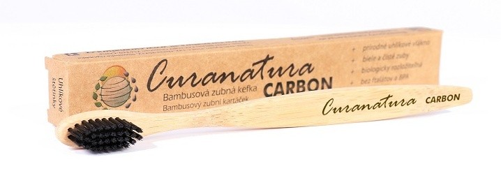 Curanatura Carbon Soft bambusový zubní kartáček