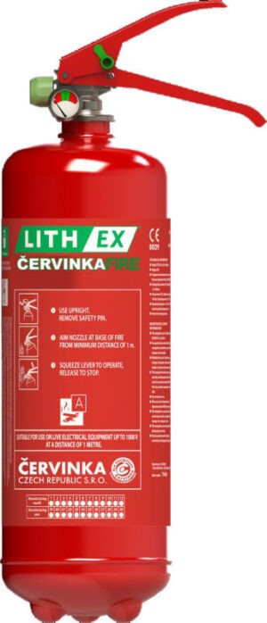 Hasící přístroj na hašení lithiových baterií AVD LITH EX2 2l Revize: Bez revize