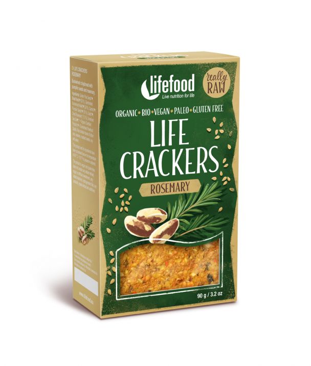 LifeFood Life Crackers Rozmarýnové RAW BIO 90 g