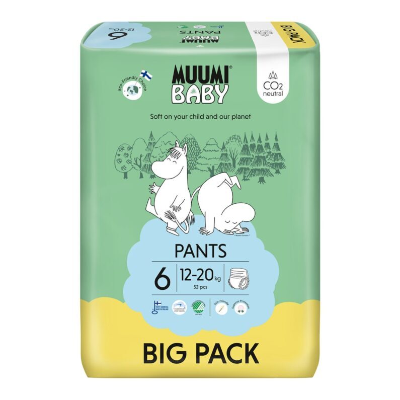 Muumi Baby Pants 6 Junior 12–20 kg eko kalhotky 52 ks