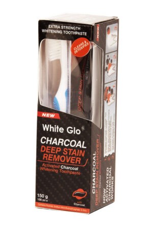 White Glo Charcoal bělicí zubní pasta 150 g + kartáček