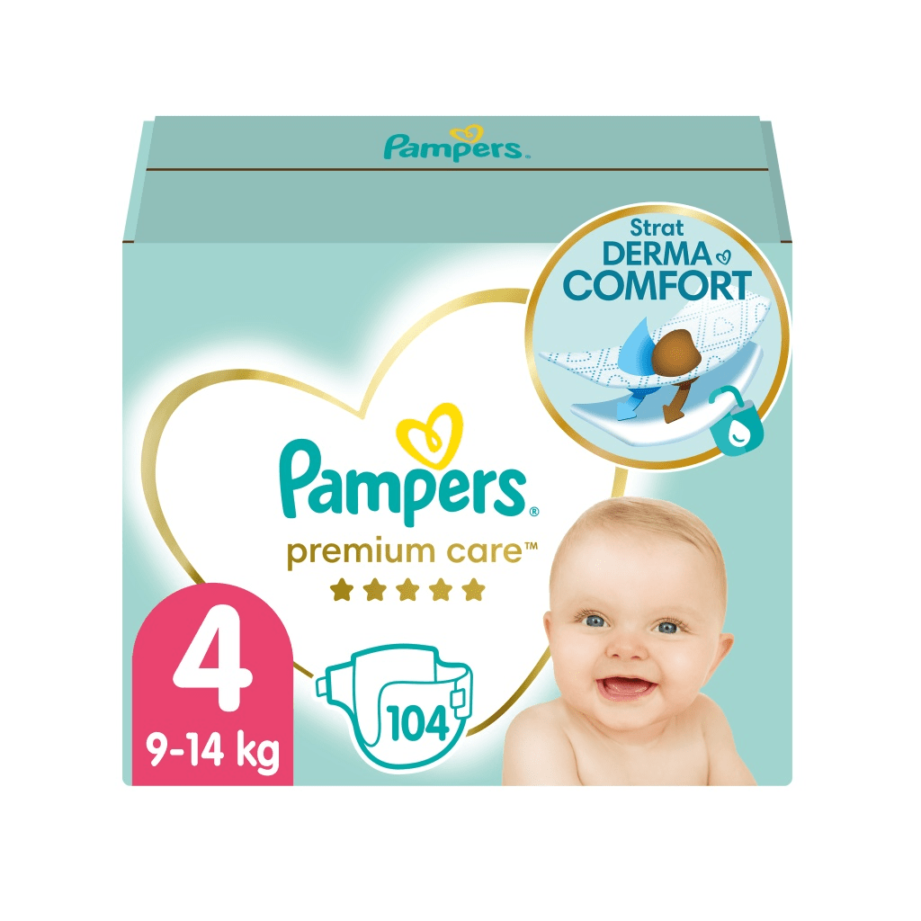 Pampers Premium Care vel. 4 9–14 kg dětské pleny 104 ks